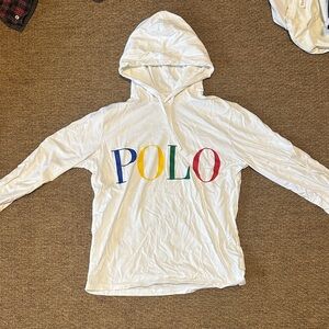 Polo by Ralph Lauren White Hoodie with Multicolor Logo